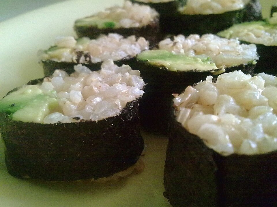 Avocado maki rolls