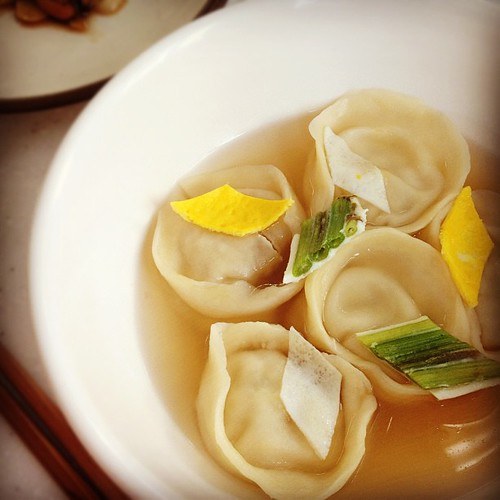 Mandu dumplings in clear soup